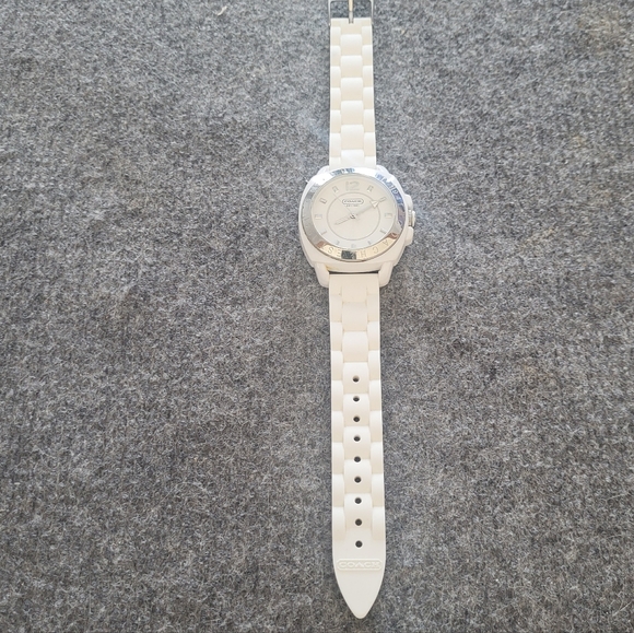 Coach Accessories - Coach White and Silver Watch Silicone Watch Band